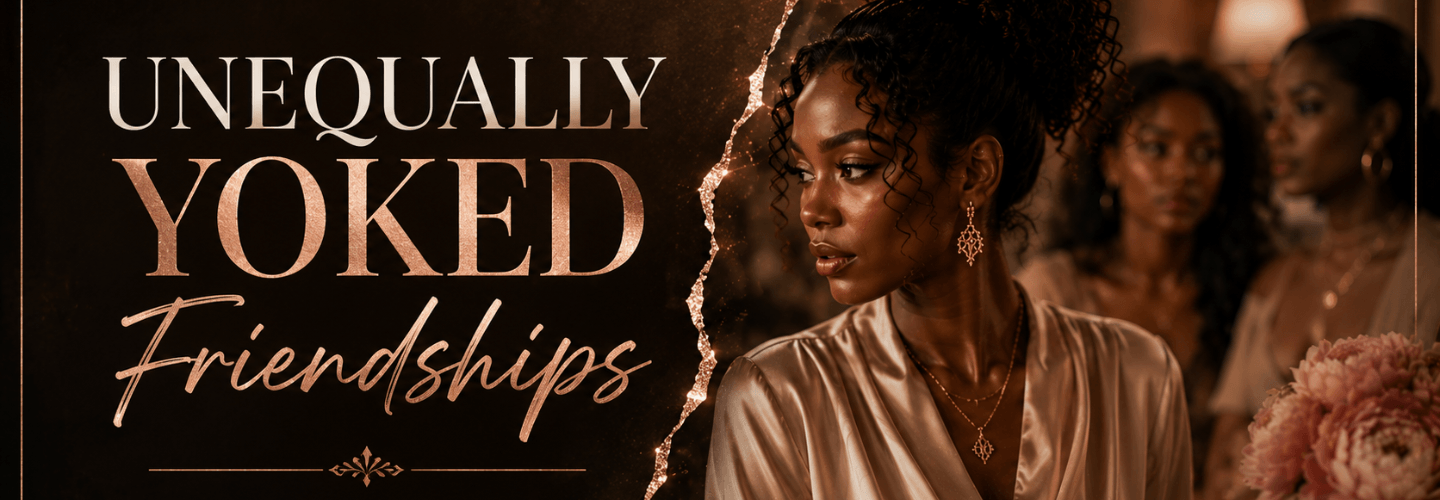 Woman separated from a group of female friends, representing unequally yoked friendships, friendship insecurity, emotional manipulation, envy, triangulation, and toxic friendship dynamics.